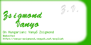 zsigmond vanyo business card