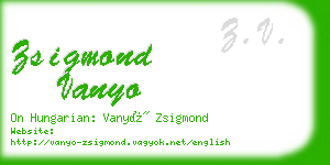 zsigmond vanyo business card